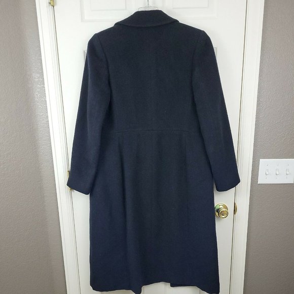Women's Peruvian Connection Baby Llama & Lambswool Black Trench Coat Size 10 - Picture 12 of 12